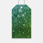 エレガントクリスマスグリーングリッター輝く星 ギフトタグ (裏面)