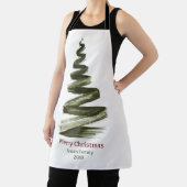 エレガントクリスマスグリーンツリーの水色 エプロン (インサイチュ)