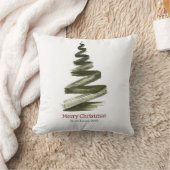 エレガントクリスマスグリーンツリーの水色 クッション (ブランケット)