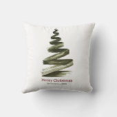 エレガントクリスマスグリーンツリーの水色 クッション (裏面)