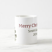 エレガントクリスマスグリーンツリーの水色 コーヒーマグカップ (中央)