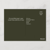 エレガントクリスマスグリーンツリーの水色 ポストカード (裏面)