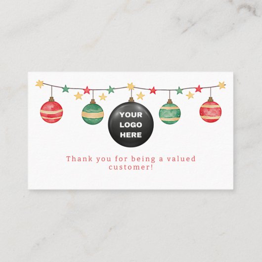 エレガントクリスマスグリーン赤スクリプトqrコード ロイヤリティカード (裏面)