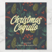 エレガントクリスマスコキト冬植物学 ワインラベル (シングルラベル)