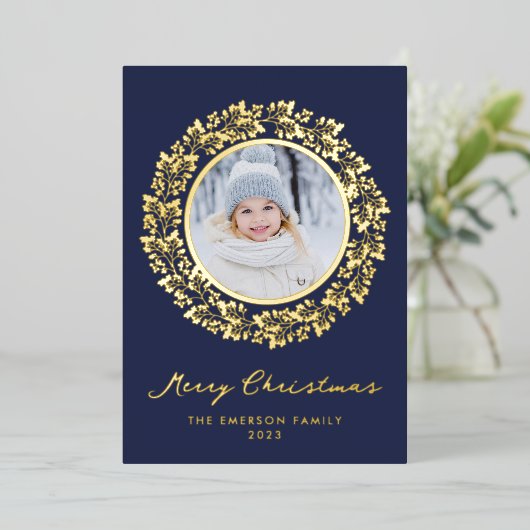 エレガントクリスマスゴールドフォイルカード 箔シーズンカード (立ち正面)