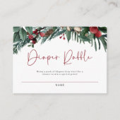 エレガントクリスマスサンタ赤ちゃんシャワーおむつラッフル エンクロージャーカード (正面)