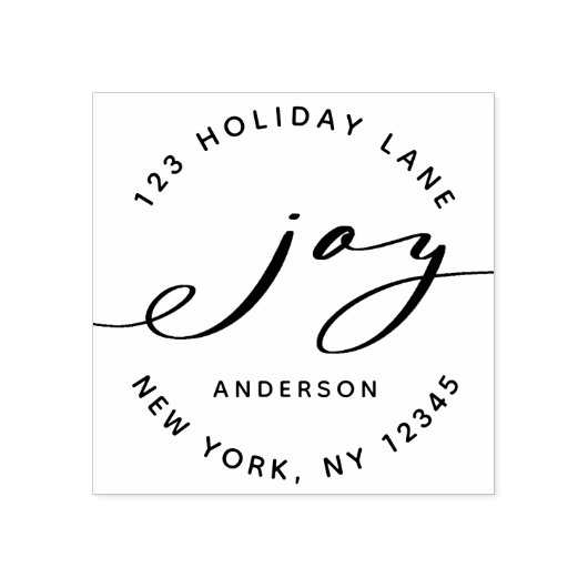 エレガントクリスマスジョイホリデー差出人住所 ラバースタンプ (インプリント)