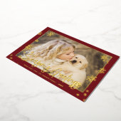 エレガントクリスマススクリプトシーズンの挨拶の写真 箔シーズンカード (回転した状態)