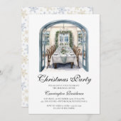 エレガントクリスマススクリプトディナー/パーティの招待状 招待状 (正面/裏面)