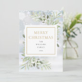 エレガントクリスマススノーフレークスホリデーカード シーズンカード (スタンド正面)