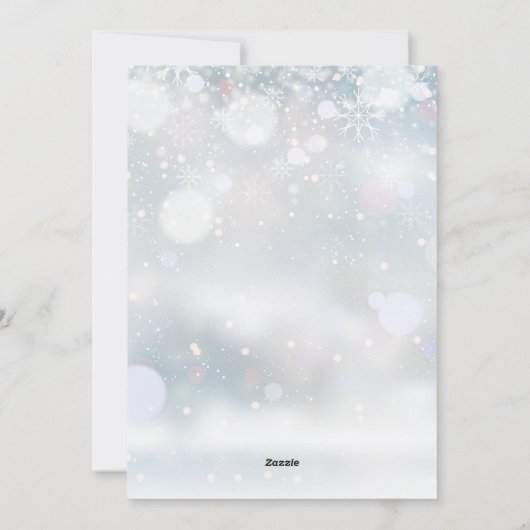 エレガントクリスマススノーフレークスホリデーカード シーズンカード (裏面)