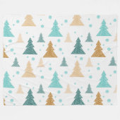 エレガントクリスマススノーフレークデザイン フリースブランケット (正面(横))