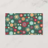 エレガントクリスマススノーフレーク水玉模様パターン 名刺 (裏面)