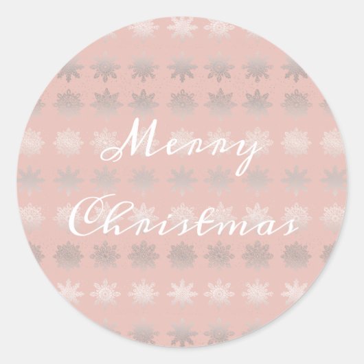 エレガントクリスマススノーフレーク銀バラ金ゴールド ラウンドシール (正面)