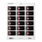 エレガントクリスマスズ結婚レーベル宝石レッド白黒 ラベル (フルシート)