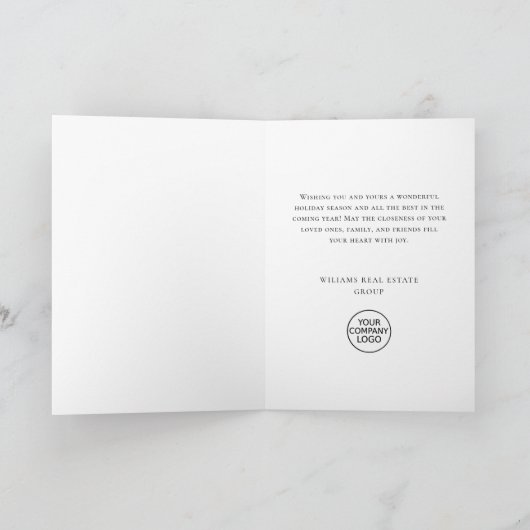 エレガントクリスマスセージ緑オーナメント企業の シーズンカード (内部)