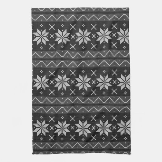 エレガントクリスマスセーター北欧ニット キッチンタオル (縦)