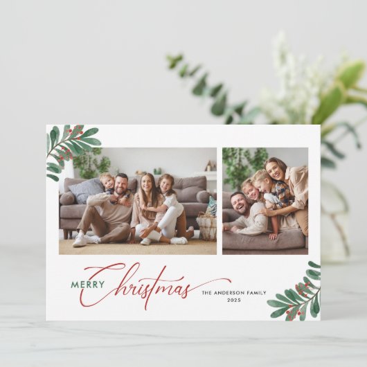 エレガントクリスマスタイポグラフィ2の写真 シーズンカード (スタンド正面)