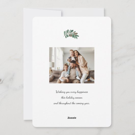 エレガントクリスマスタイポグラフィ4枚の写真 シーズンカード (裏面)