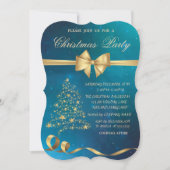 エレガントクリスマスツリーのスターズボウクリスマスパーティー 招待状 (正面)