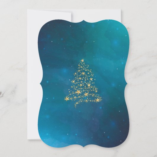 エレガントクリスマスツリーのスターズボウクリスマスパーティー 招待状 (裏面)