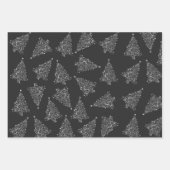 エレガントクリスマスツリーのパターン ラッピングペーパーシート (正面3)