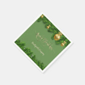 エレガントクリスマスツリーの枝、ボール スタンダードカクテルナプキン (角)