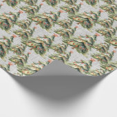 エレガントクリスマスツリーの水色 ラッピングペーパー (角)