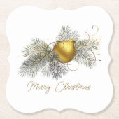 エレガントクリスマスツリーオーナメント ペーパーコースター (正面)