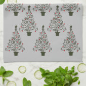 エレガントクリスマスツリーキッチンタオル キッチンタオル (折り畳み)