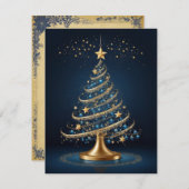 エレガントクリスマスツリーキャンドルとギフトカード シーズンカード (正面/裏面)
