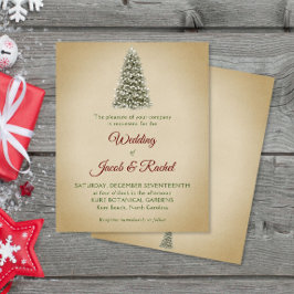 エレガントクリスマスツリークラフト予算結婚式の招待