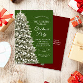 エレガントクリスマスツリーグリーンレッドクリスマスパーティー 招待状