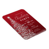 エレガントクリスマスツリーシルバーレッドホリデー招待状 マグネット (右側)