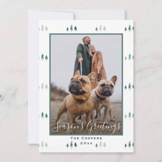 エレガントクリスマスツリーシーズンの挨拶の写真 シーズンカード (正面)