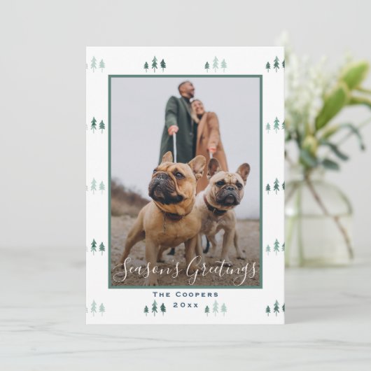 エレガントクリスマスツリーシーズンの挨拶の写真 シーズンカード (スタンド正面)