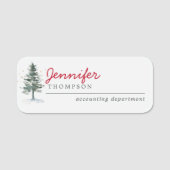 エレガントクリスマスツリーズウッズホリデーパーティー 名札 (正面)