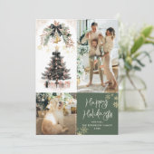 エレガントクリスマスツリーダークハッピーホリデー2写真 シーズンカード (スタンド正面)