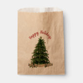 エレガントクリスマスツリーハッピーホリデーズフェスティバル フェイバーバッグ (正面)