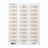 エレガントクリスマスツリーバーガンディーモノグラムオンベージュ ラベル (フルシート)