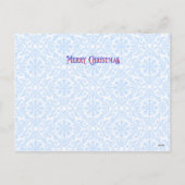 エレガントクリスマスツリーパーソナライズされた青 シーズンポストカード (裏面)