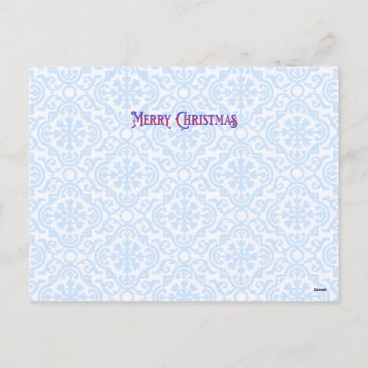 エレガントクリスマスツリーパーソナライズされた青 シーズンポストカード (裏面)