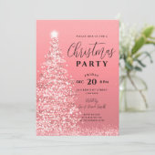 エレガントクリスマスツリーパーティーバラ金ゴールドホリデー 招待状 (スタンド正面)