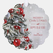 エレガントクリスマスツリービジネスホリデー オーナメントカード (正面)