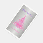 エレガントクリスマスツリーピンクシルバーネームオーナメント (コーナー)