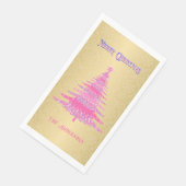 エレガントクリスマスツリーピンク金ゴールド名オーナメント (コーナー)