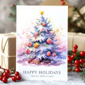 エレガントクリスマスツリーファミリーホリデーカード シーズンカード
