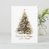 エレガントクリスマスツリーホリデーカード シーズンカード (スタンド正面)