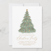 エレガントクリスマスツリーホリデーパーティー 招待状 (正面)