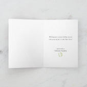 エレガントクリスマスツリーホワイトビジネスホリデーカード シーズンカード (内部)